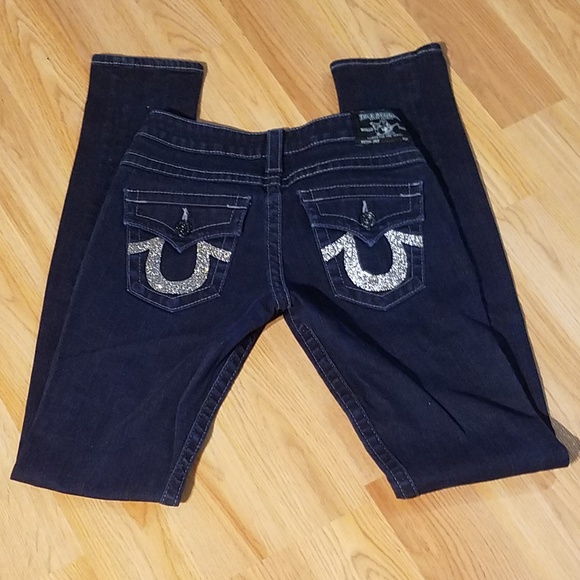 True Religion Womens Julie Flap Pocket Jewel Jeans - Picture 3 of 8